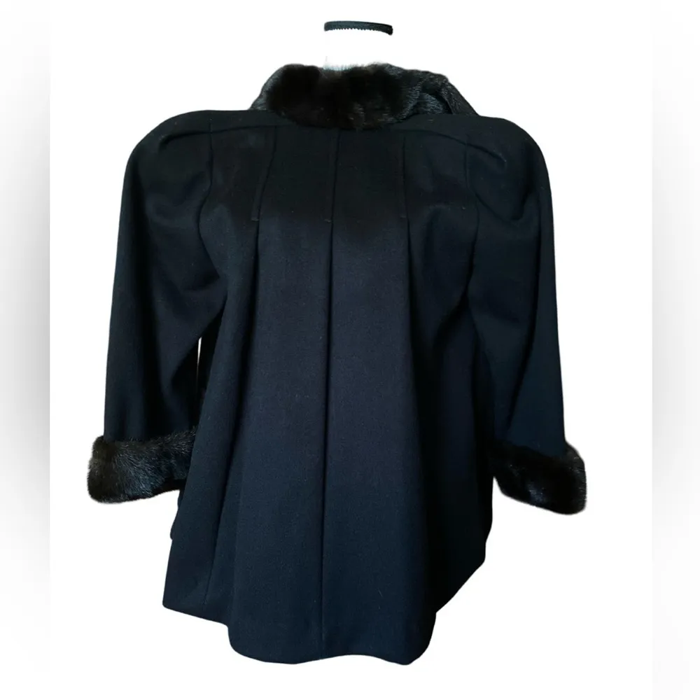 VINTAGE J.Percy for  wool and fox fir coat. - Image 4