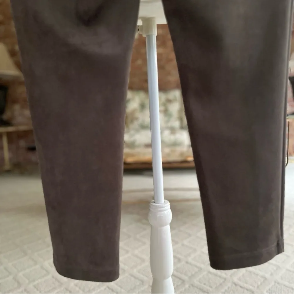 Andrew Marc Pants Skinny Faux Suede Microfiber Ankle Taupe Brown XL Casual Chic - Image 11