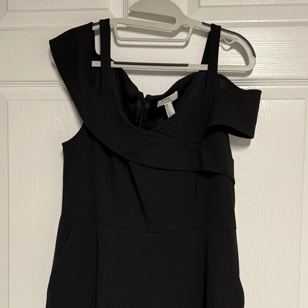 New Halston Chic Black One-Shoulder Jumpsuit - Image 2