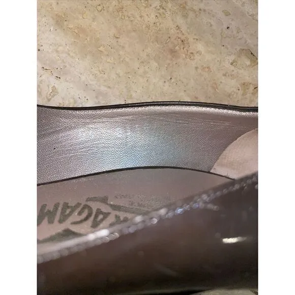 Salvatore Ferragamo Womens Green Peep Toe‎ Embellished High Heels Shoes Size 10 - Image 9