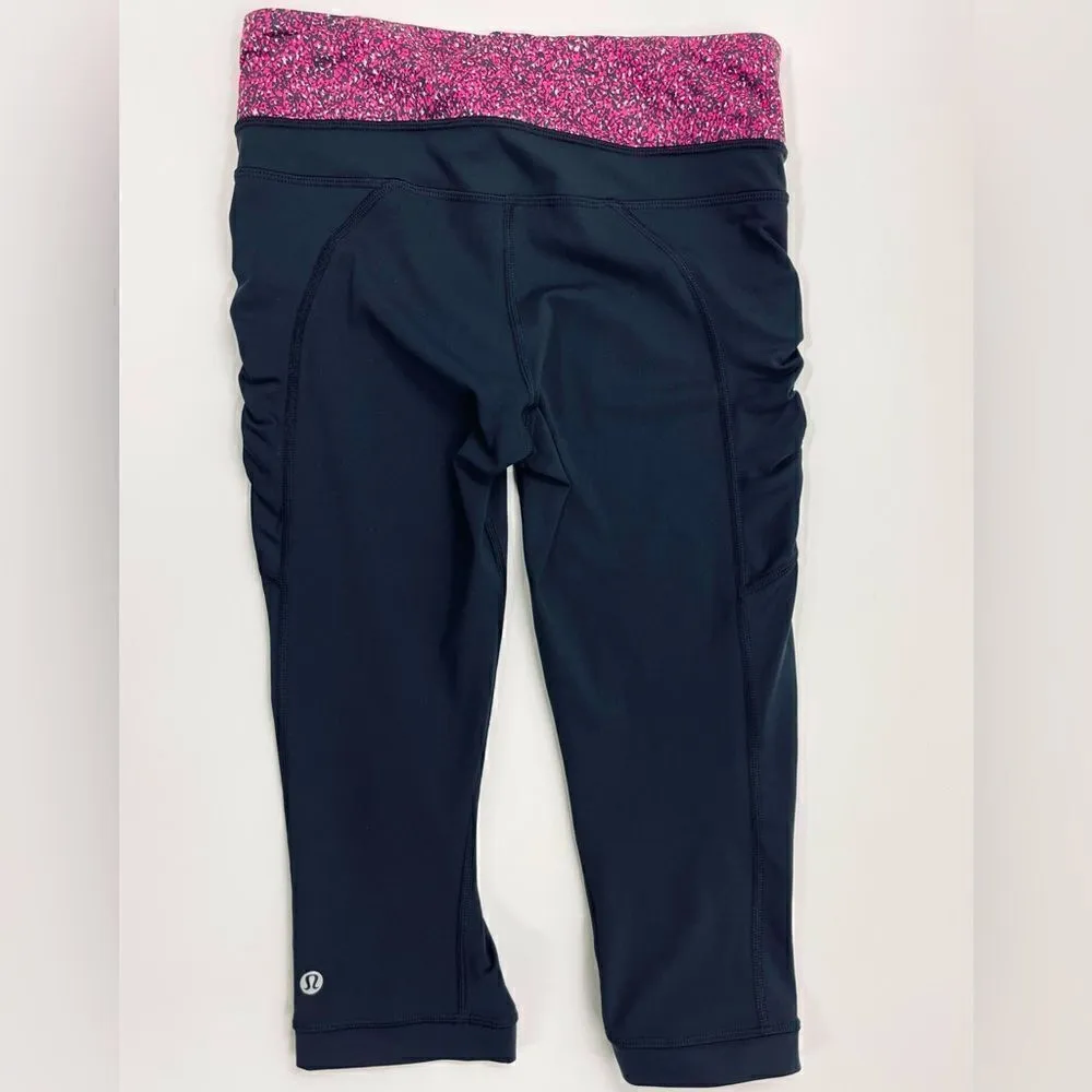 Lululemon Passion Crop III Black Flashback Static Caspian Jeweled Magenta - 4 - Image 5