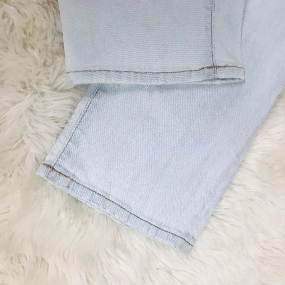 EDWIN Bree Crop Slim Straight Jeans Distressed Cropped Light Wash Size 31 New Blue - Image 10