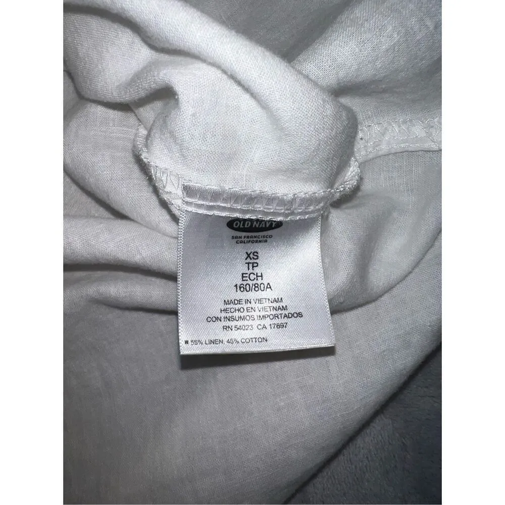 Women’s Old Navy Collared White Linen Blend Tunic XS - Image 8