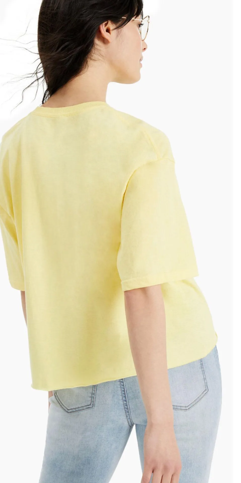 Junk Food The Beatles Cropped Graphic Tee in Yellow Size Large - Image 2