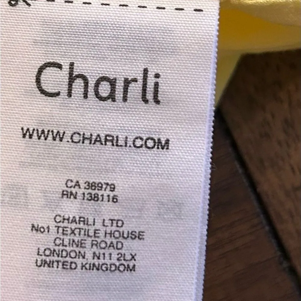 Charli Yellow Viscose Cinched Waist Sleeveless MIDI Dress Size 4 - Image 4