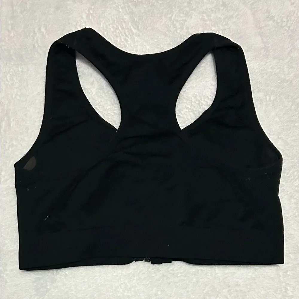 AVIA Black Medium Support Bra with Zipper | Size: XL - Image 2