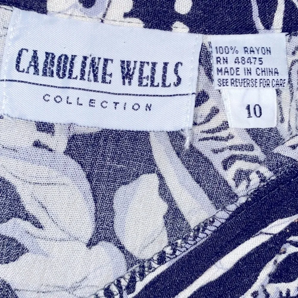 Vintage floral dress size 10 Black - Image 11