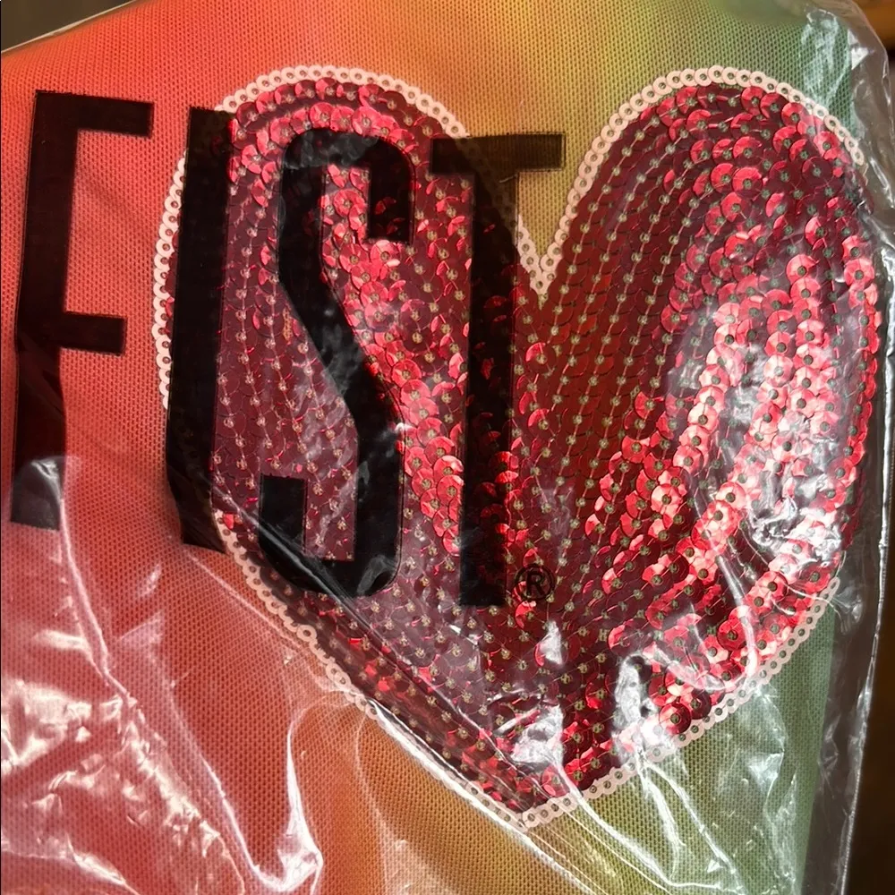 NEW! Iron Fist Somewhere Rainbow Sheer Mesh Mini Dress Sequin Heart XL Pride - Image 7