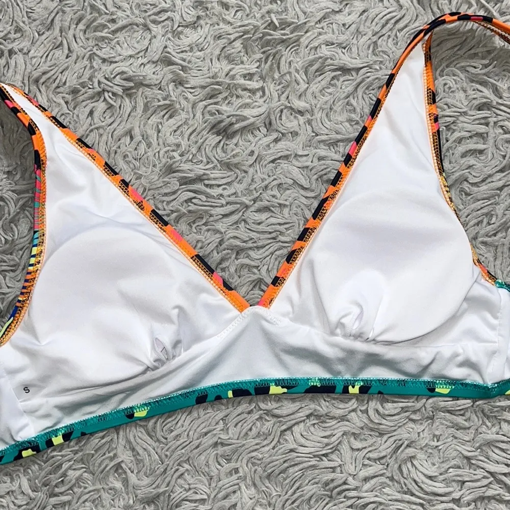 Neon Animal Print Bikini Swimsuit Tropical S Small Green - Image 4