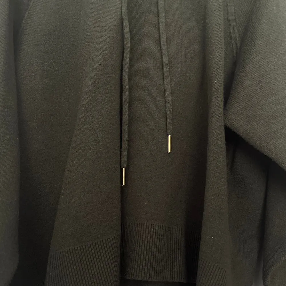 Sandro Paris Olive Green Soft Designer Hoodie Pullover Sweatshirt Size L - Image 8