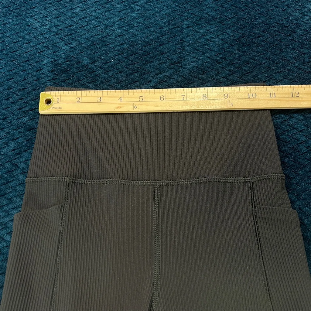 Athleta Salutation Stash Rib Flare Pants In Black High Rise Stretch Yoga Size XS - Image 11