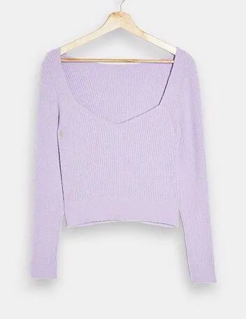 Lavender Soft Crop Sweater - Image 3