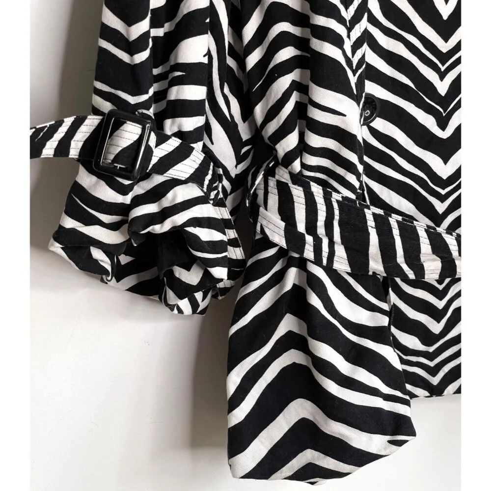 Zebra Print Belted Jacket Size Petite XL New Directions Black - Image 5