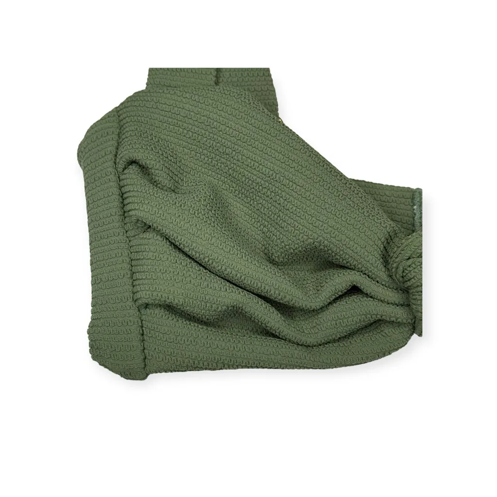 new Montce 𒀭Hayden Bikini Top 𒀭 Olive Micro Scrunch 𒀭 Small 𒀭 Gold Hardware 𒀭 Green - Image 8