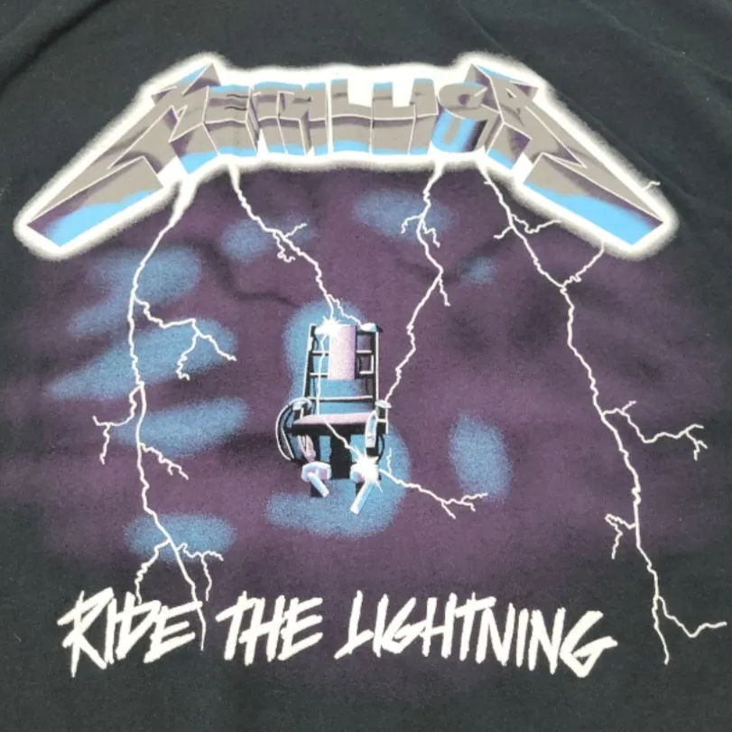 Shirt Size Large Ride The Lightning Graphic Print T-Shirt Band Tee EUC Unisex - Image 2
