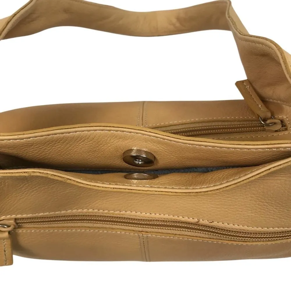 TIGNANELLO Genuine Leather Hobo Shoulder Bag Sand Retro Business Casual Cottage Tan - Image 3