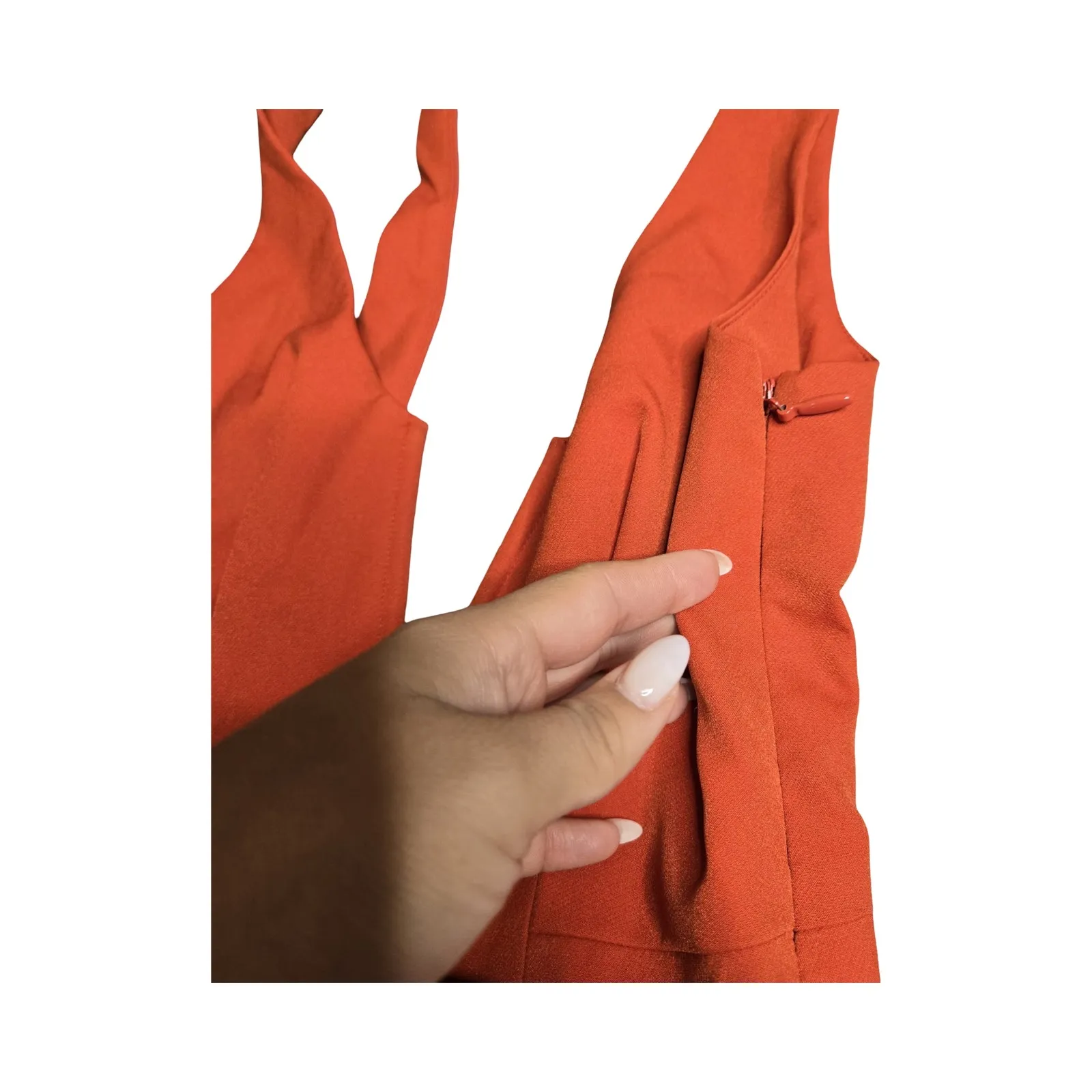 House of CB Natalja Red V Plunge Jumpsuit Size: XS - Image 5