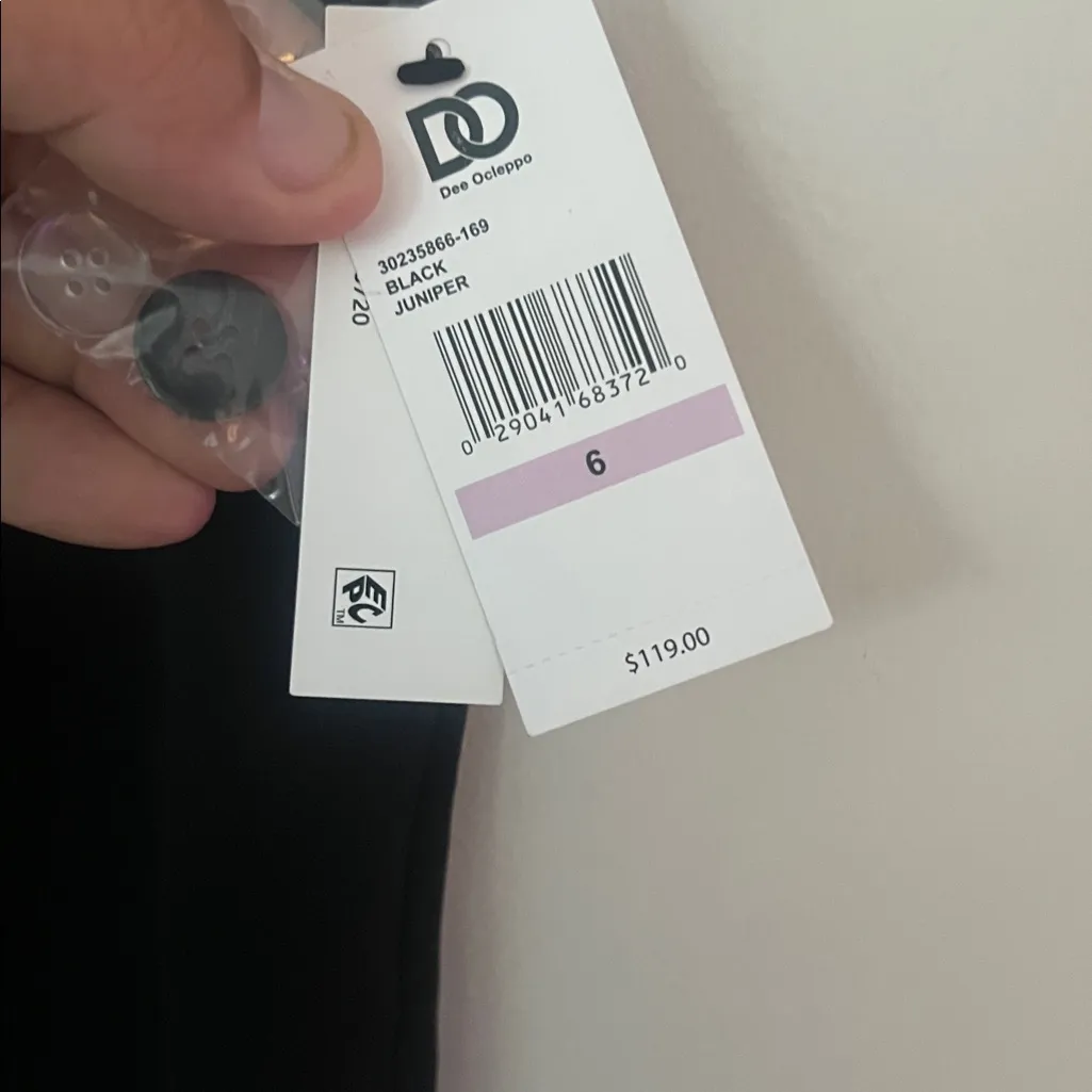 DEE OCLEPPO Women's Juniper Wide Leg Pant with Utility Pockets Size 6 NEW ✔️ Black - Image 7