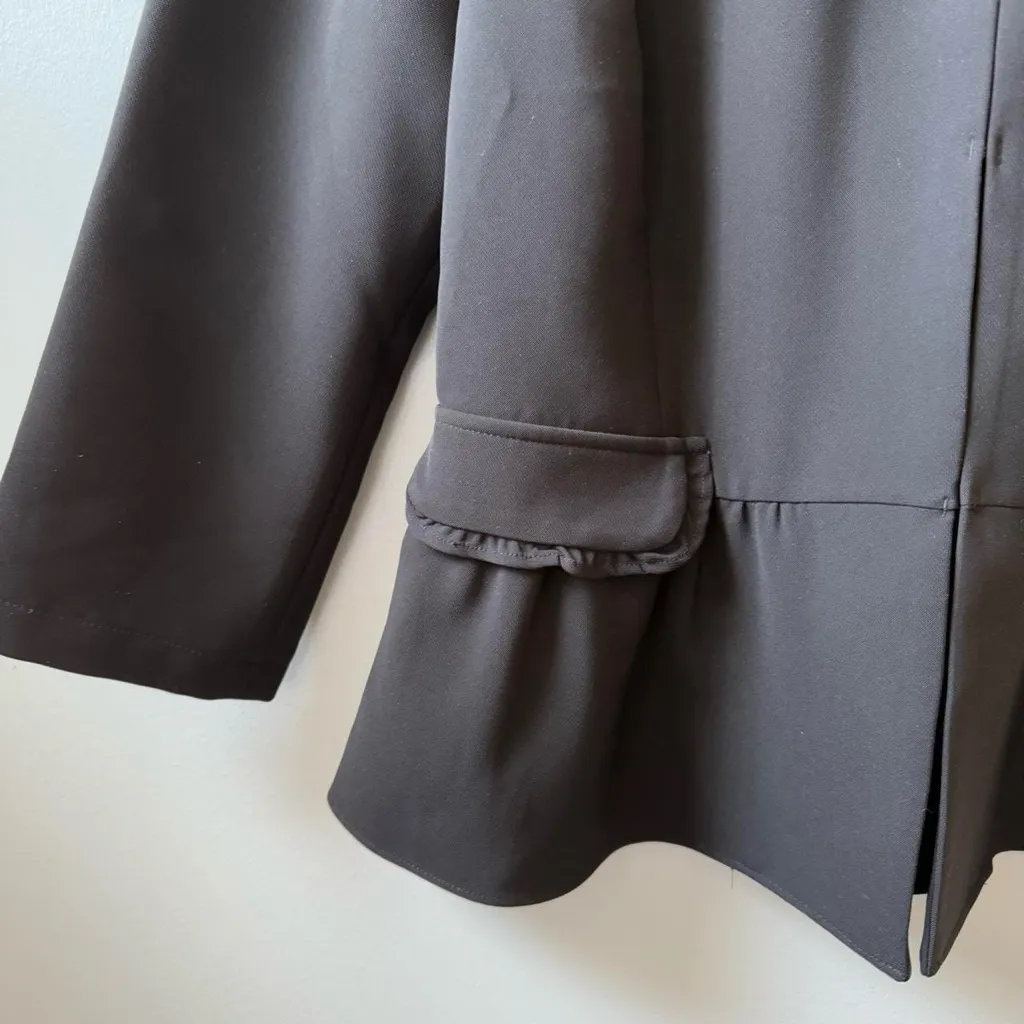 Black blazer shirt with mock Peter Pan collar, 3/4 sleeves and pockets 🔥 - Image 3