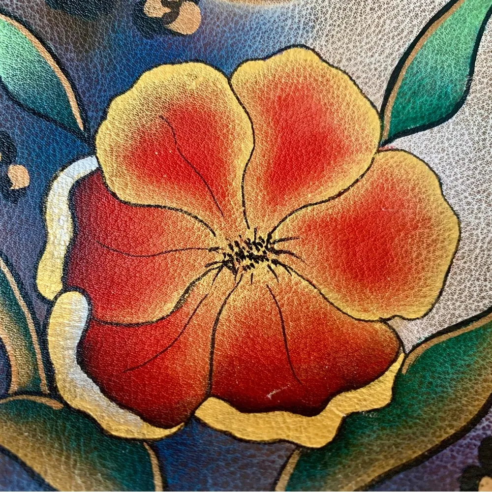 Anuschka Hand Painted Leather Butterfly Handbag - Image 2