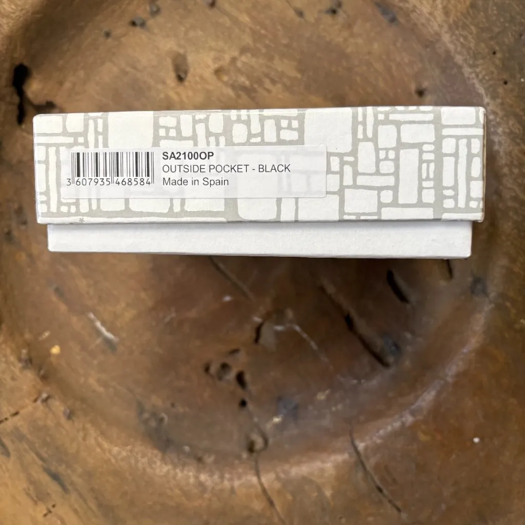 Comme des Garçons Commes des Garcons black leather outside pocket double-compartment wallet NIB - Image 6