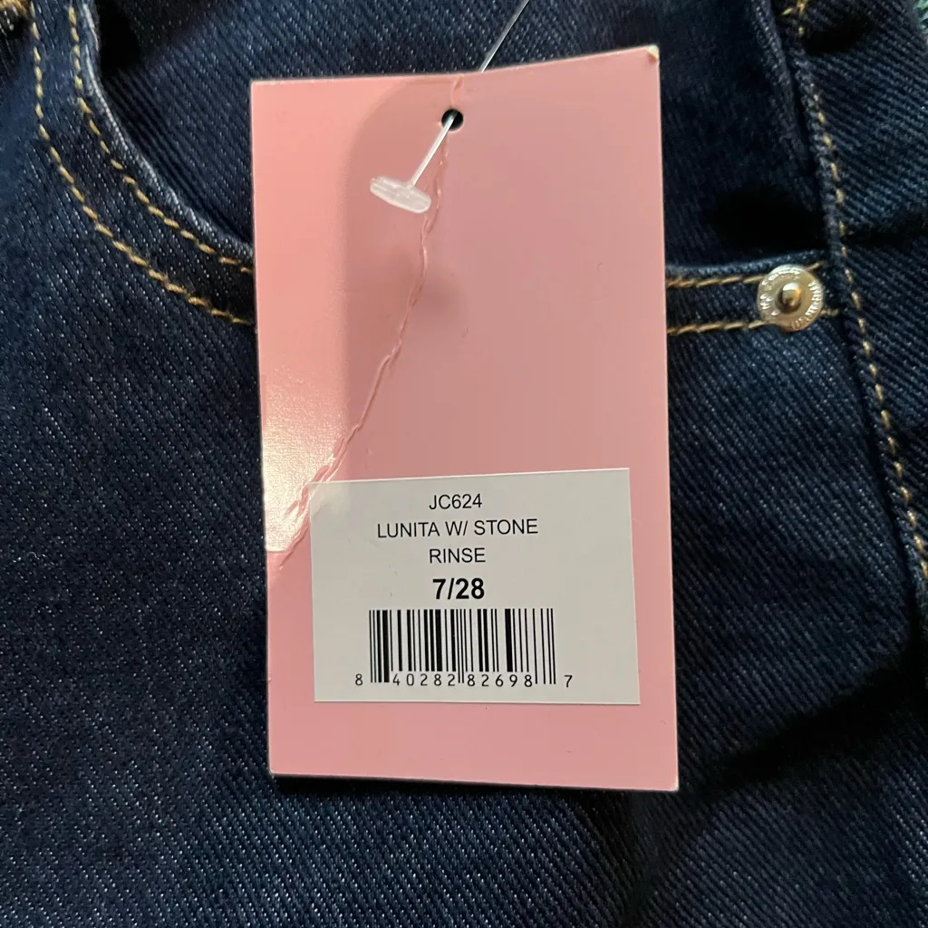 Juicy Couture Blue Wide Leg Jeans NWT Stone Rinse SZ 7/28 Lunita Y2K Pants - Image 14