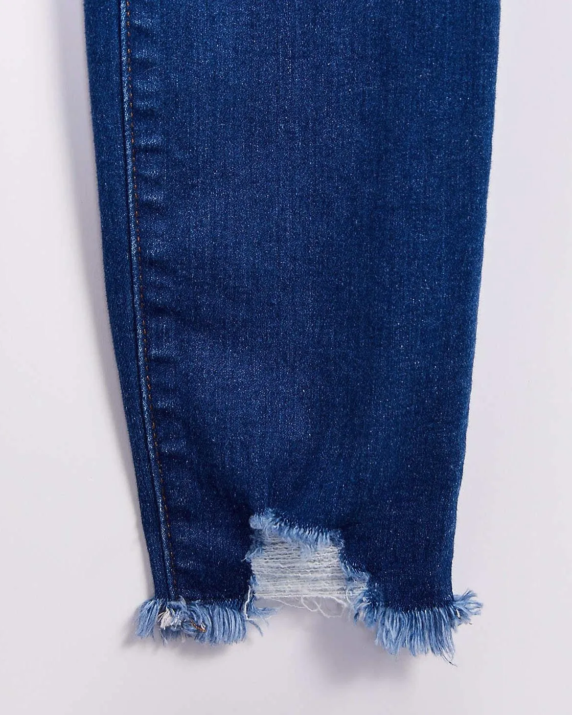 Chewed Hem Slim Pocket Skinny Crop Jeans In Botanic Blue Wash - Image 4