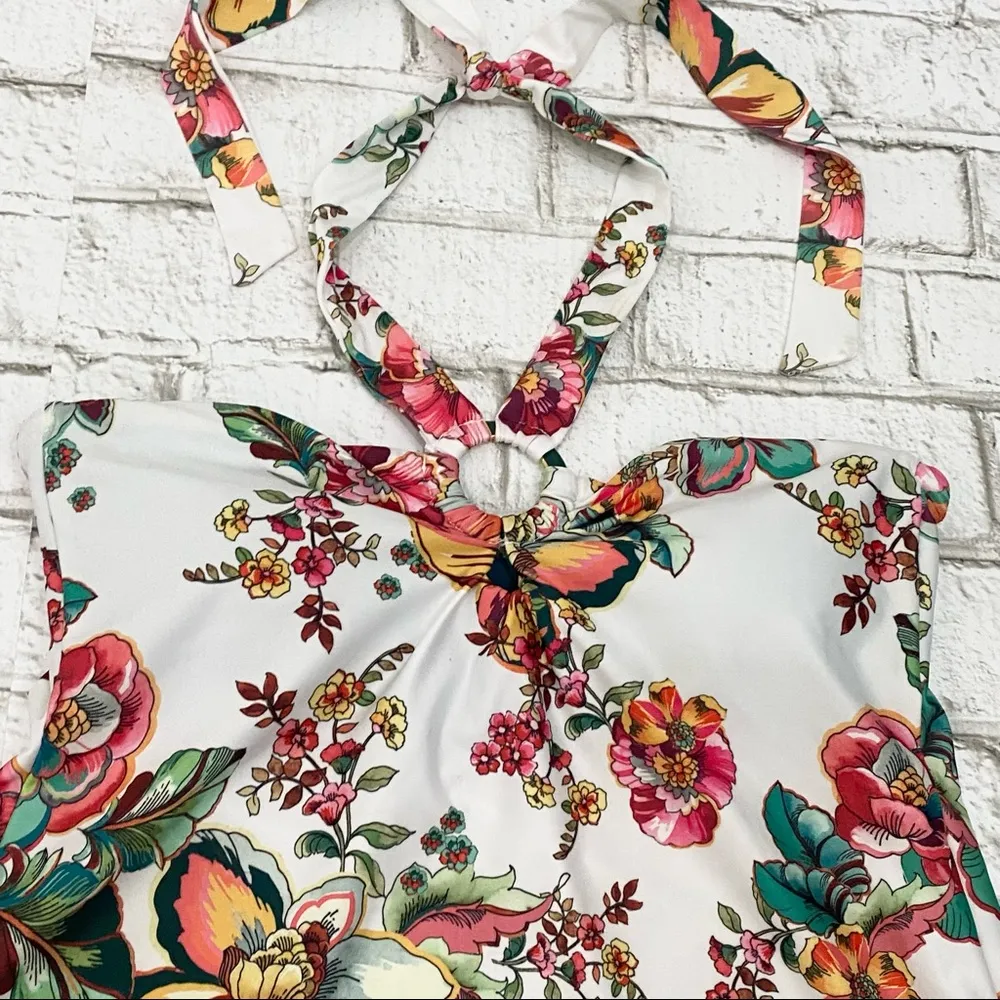 BECCA Women's Emma Handkerchief Hem Halter Tankini Swim Top Size S - Image 8