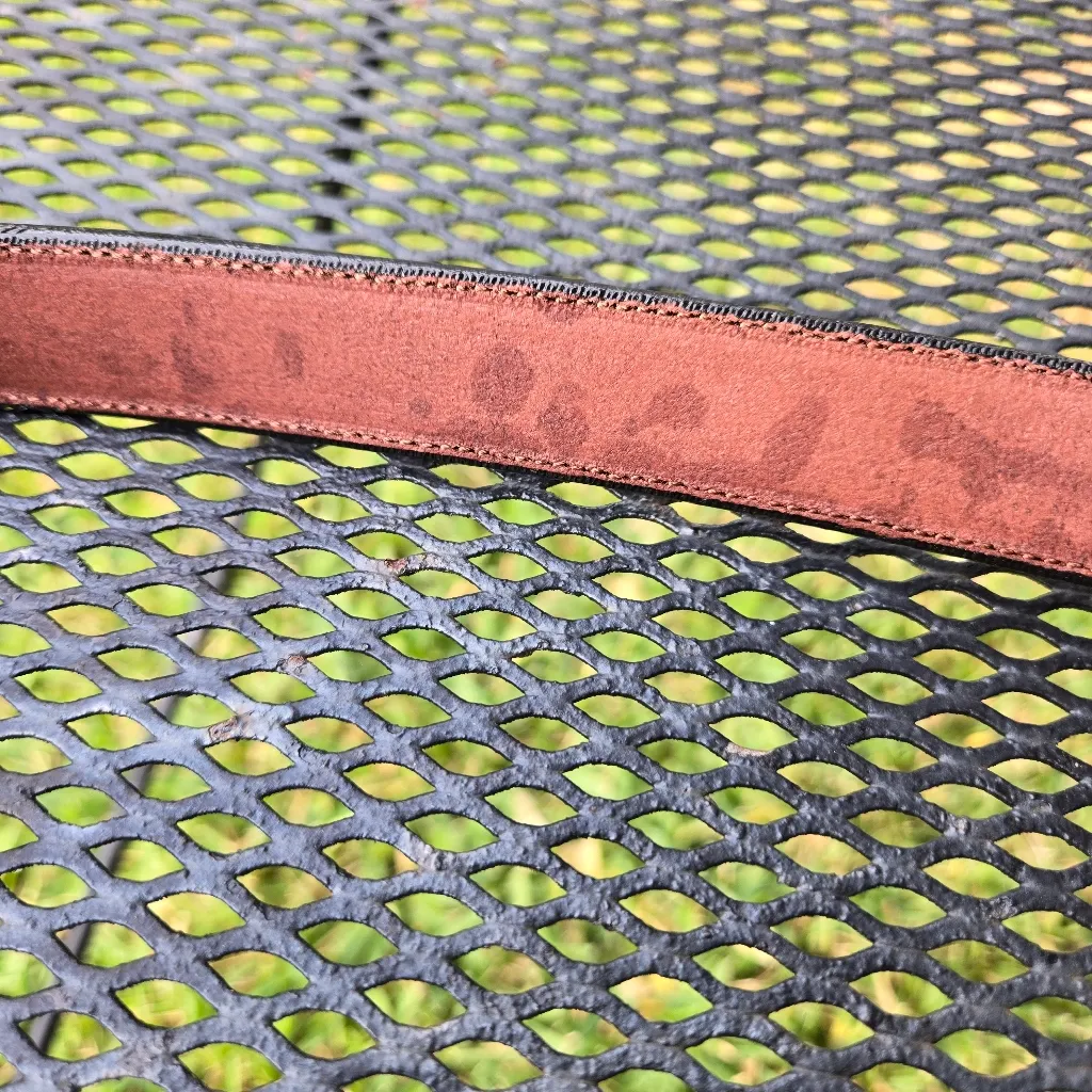 English Bridle Leather & Brass Belt Havana 1” Clincher Size 38 Made in USA - Image 7