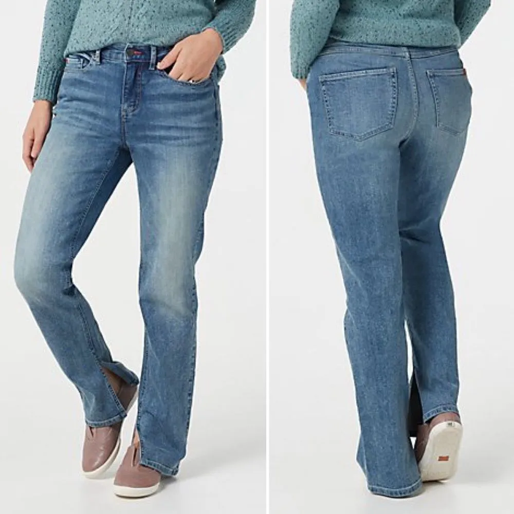 Peace Love World Inside Slit Straight Leg Jeans Medium Wash Women’s Size 00 | 27 - Image 16