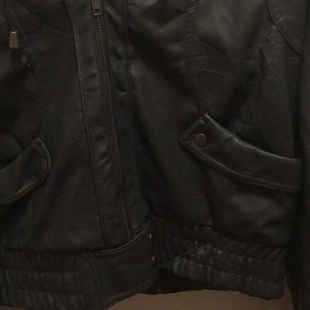 NWT Wet Seal Faux leather hooded jacket. - Image 3