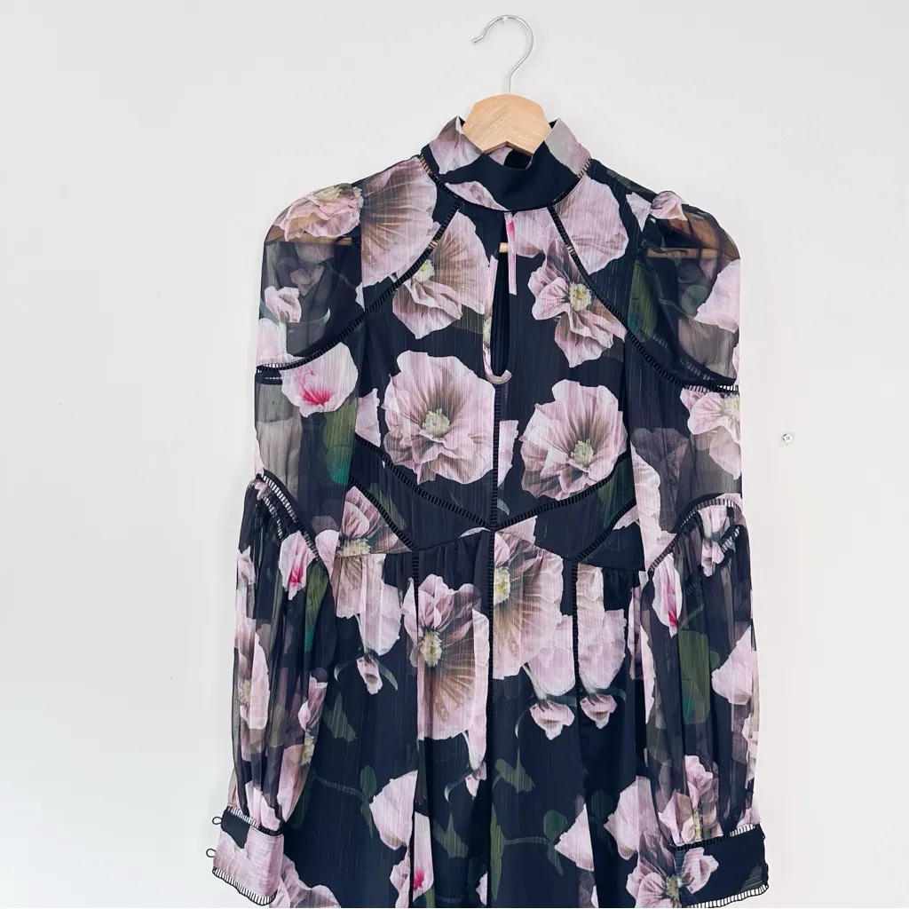 NEW Ted Baker Pohlley Ladder Trim Midi Dress Size 0 - Image 2