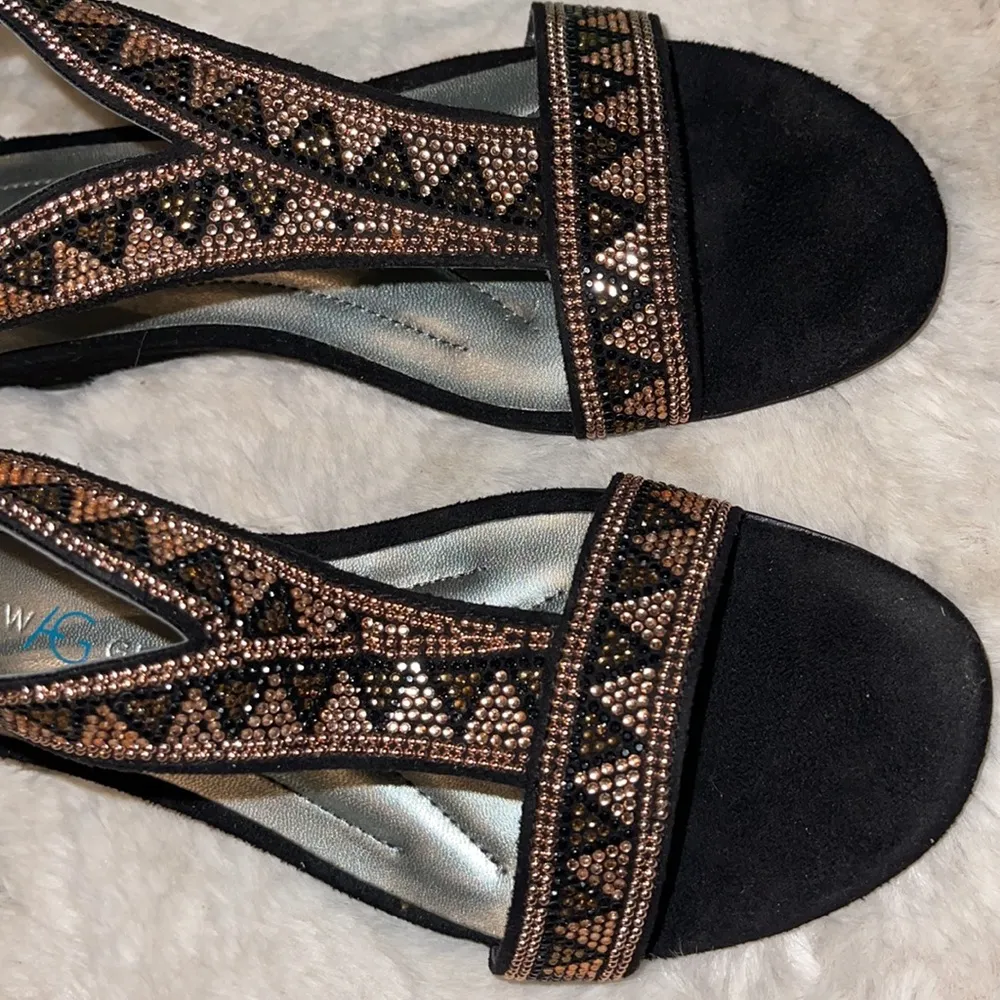 Andrew Geller  Rhinestone Memory Foam Sandal 6W - Image 10