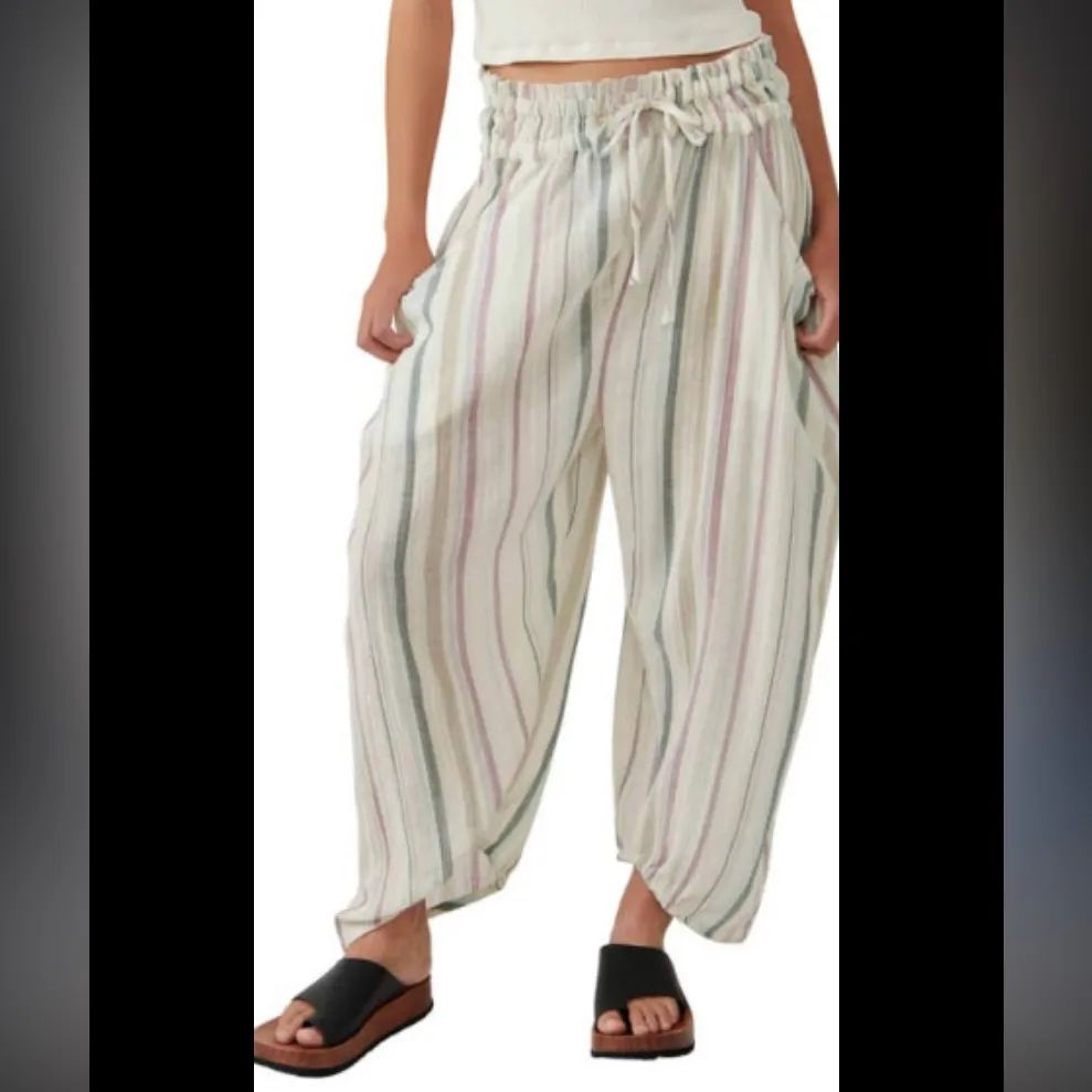 Lust Over Yarn Dyed Pants free people sundrenched stripe casual barrel fall $108 - Image 3