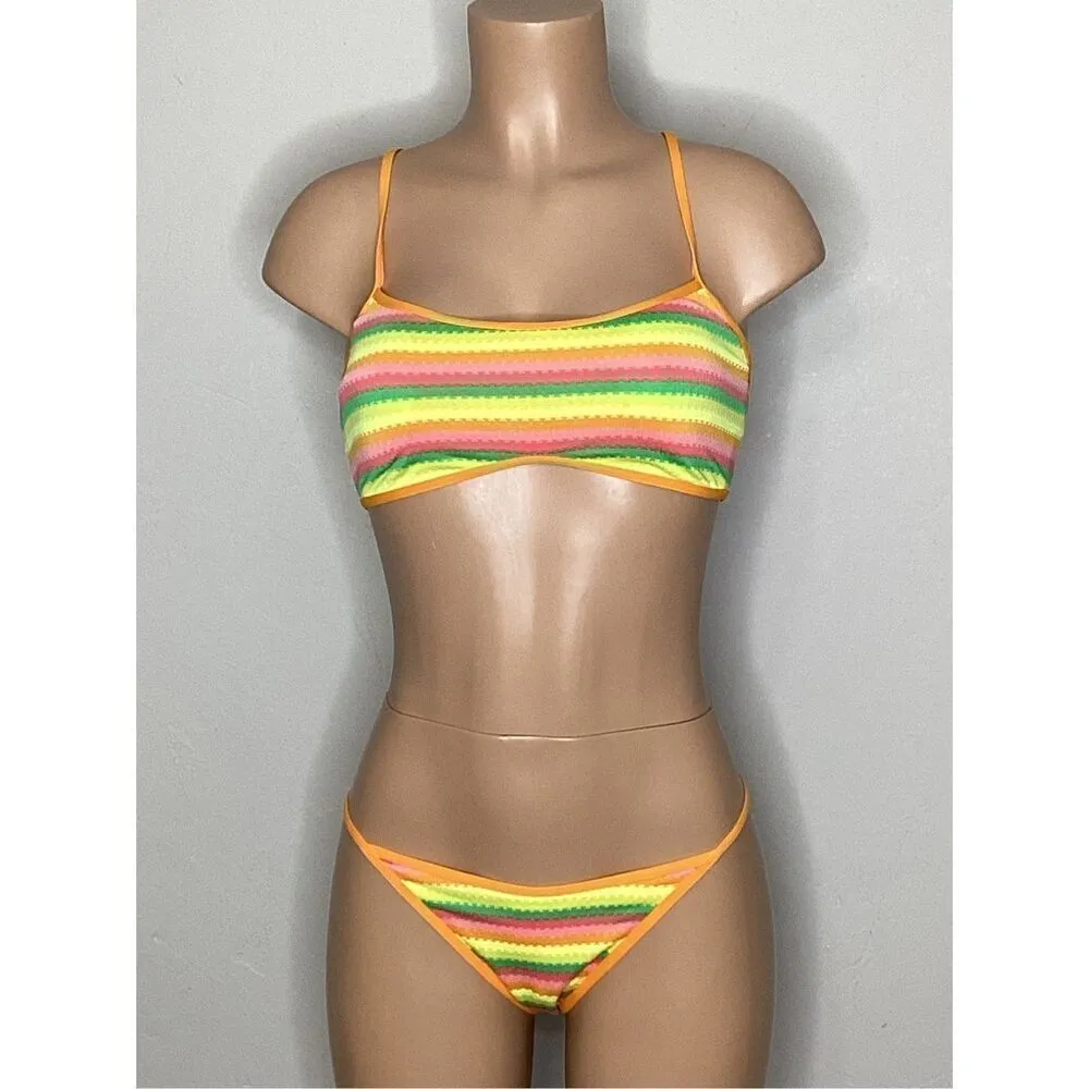 New. L*SPACE stripe bikini. Large. Retails. $198 - Image 4