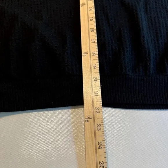 Treasure & Bond Black Small Waffle Knit Off The Shoulder Long Sleeve Top - Image 9