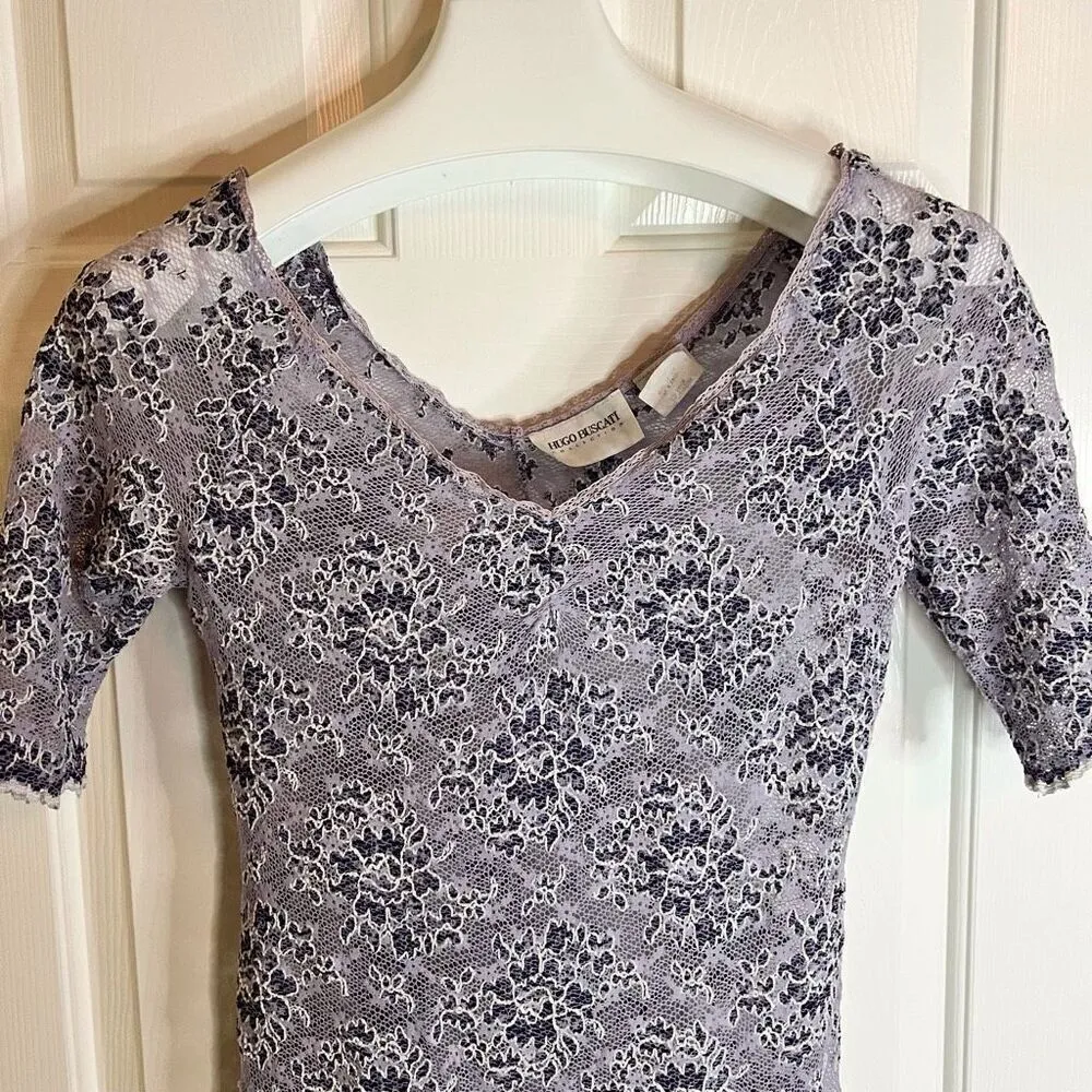 Vintage 90s Hugo Buscati‎ Womens Lace Stretch Mini Dress Mob Wife USA Made - Image 7