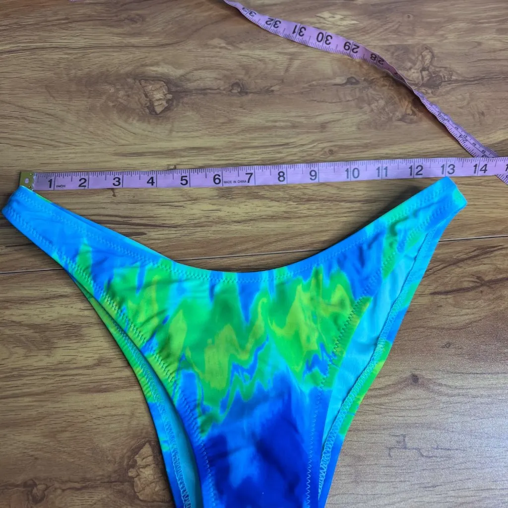 Kendall + Kylie Bikini Swim Bottoms Size L Tie‎ Die High Cut Low Rise NWT - Image 3