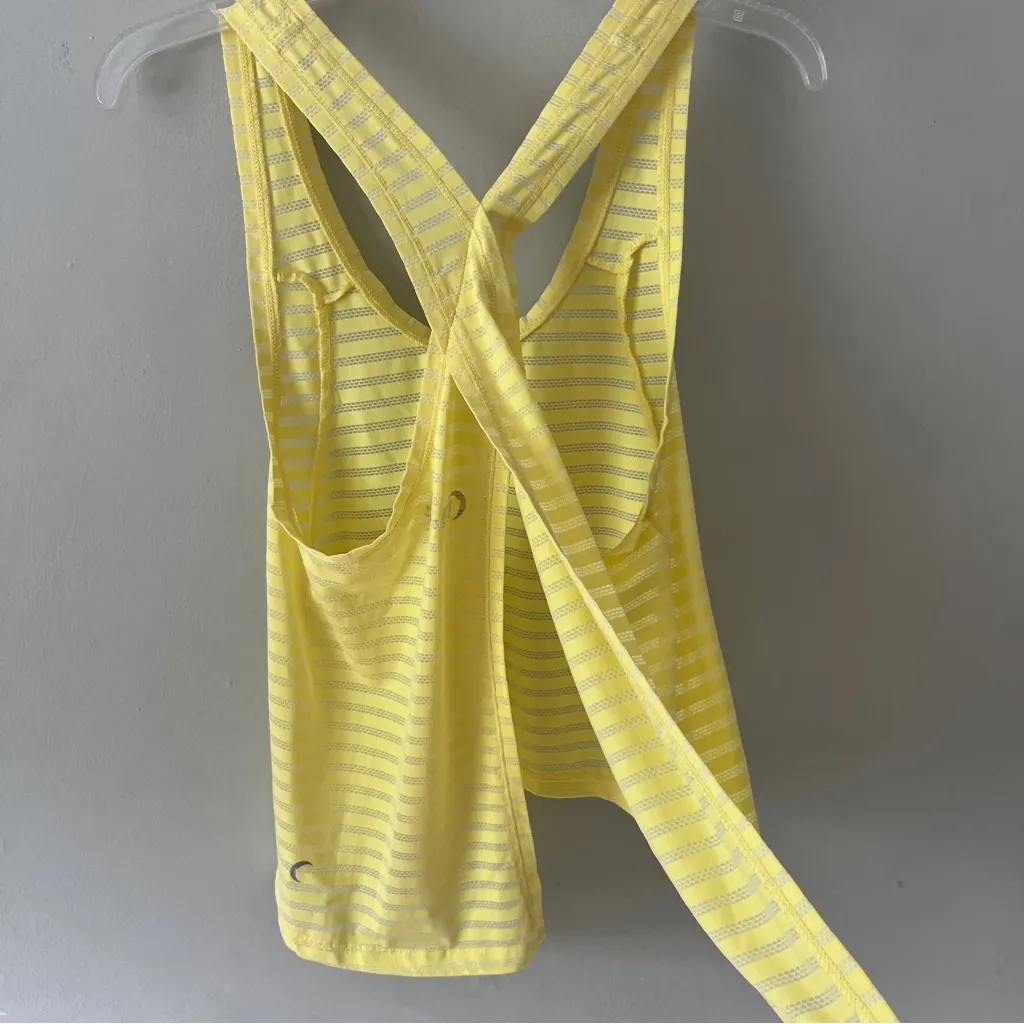 ZYIA Active Bright Yellow Striped Tank Top Small - Image 5