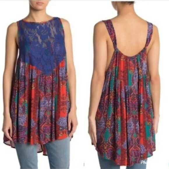 Free People Count Me In Trapeze Mini Dress Tunic Top Sleeveless Size Small NWT - Image 2