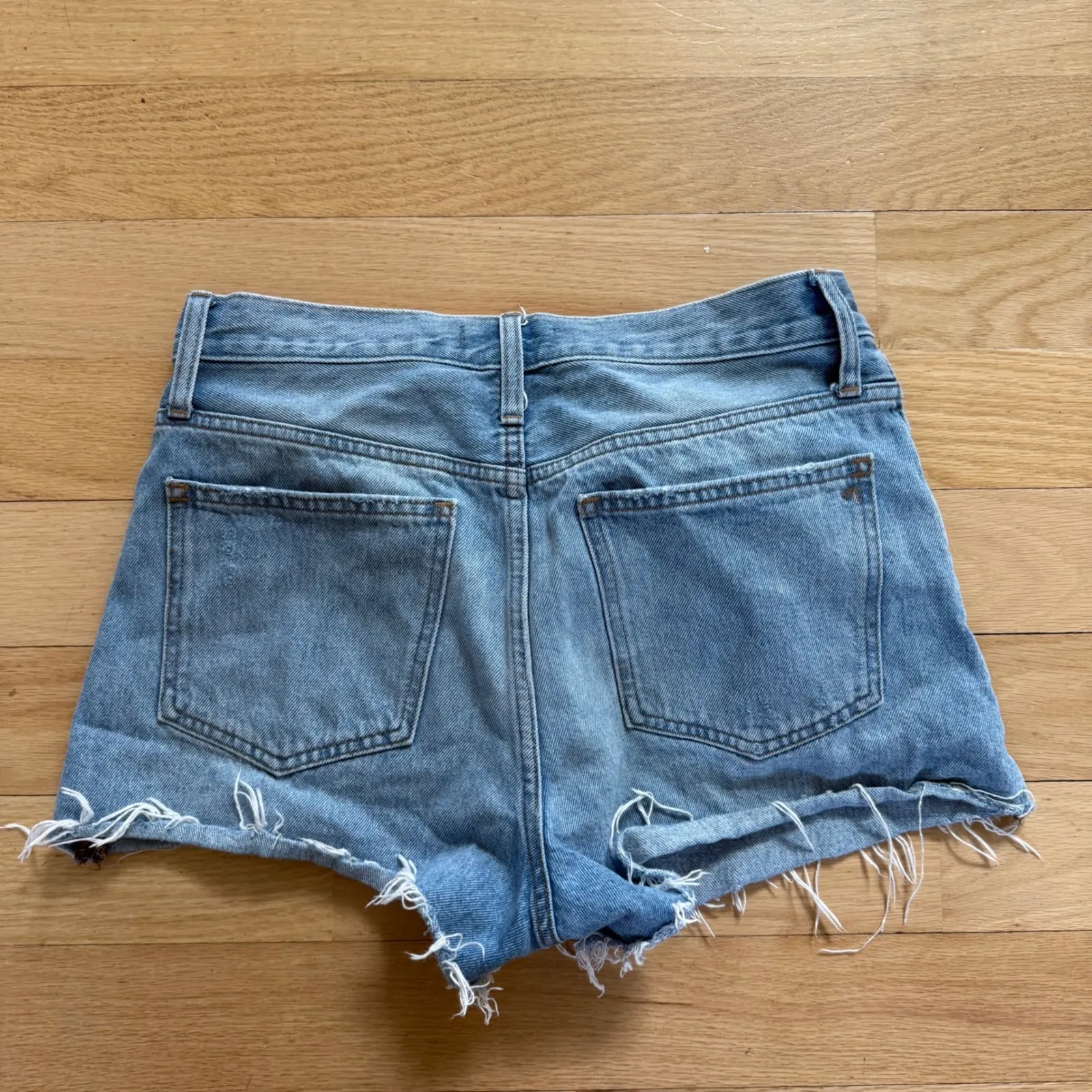Madewell‎ Relaxed Denim Shorts Frayed Hem Light Wash Casual Cute Size 27 - Image 5