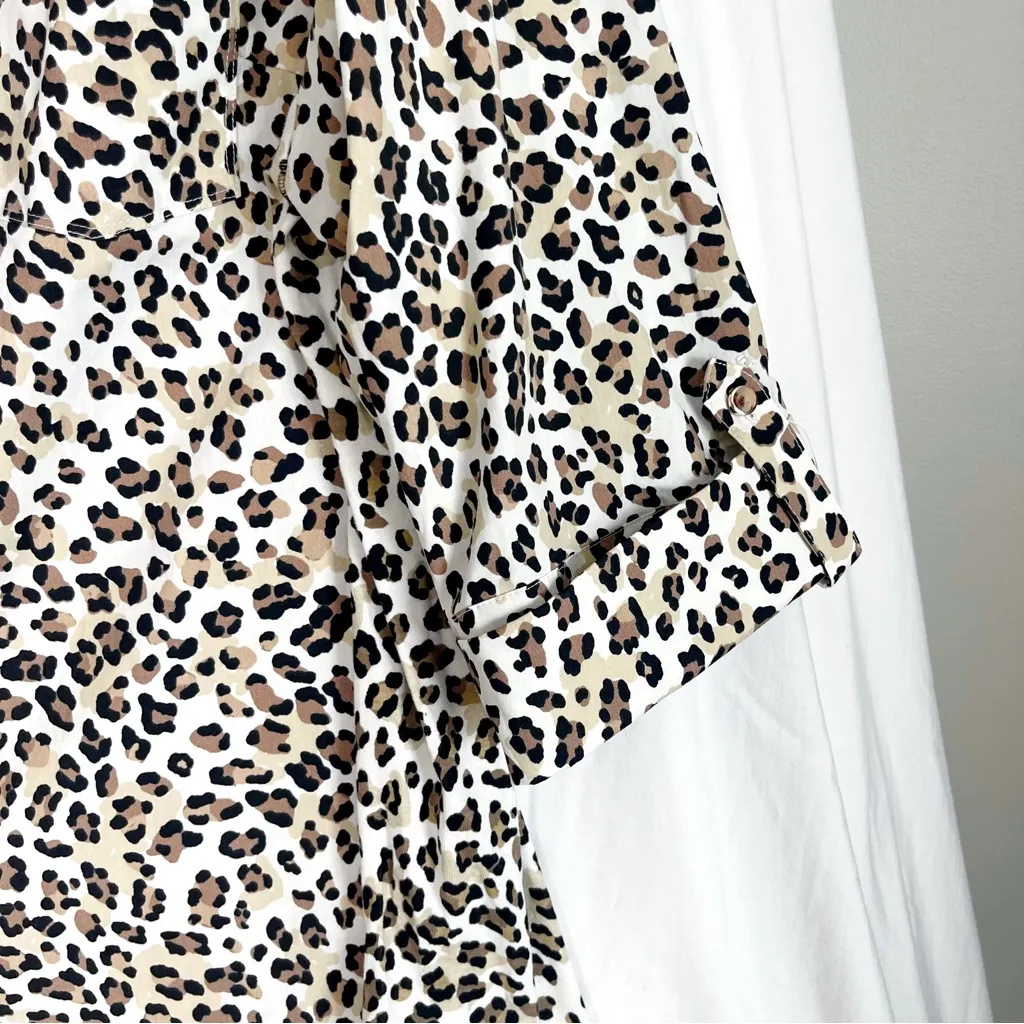 EAST 5TH | Leopard Print Button Up Blouse Sz 1X - Image 4
