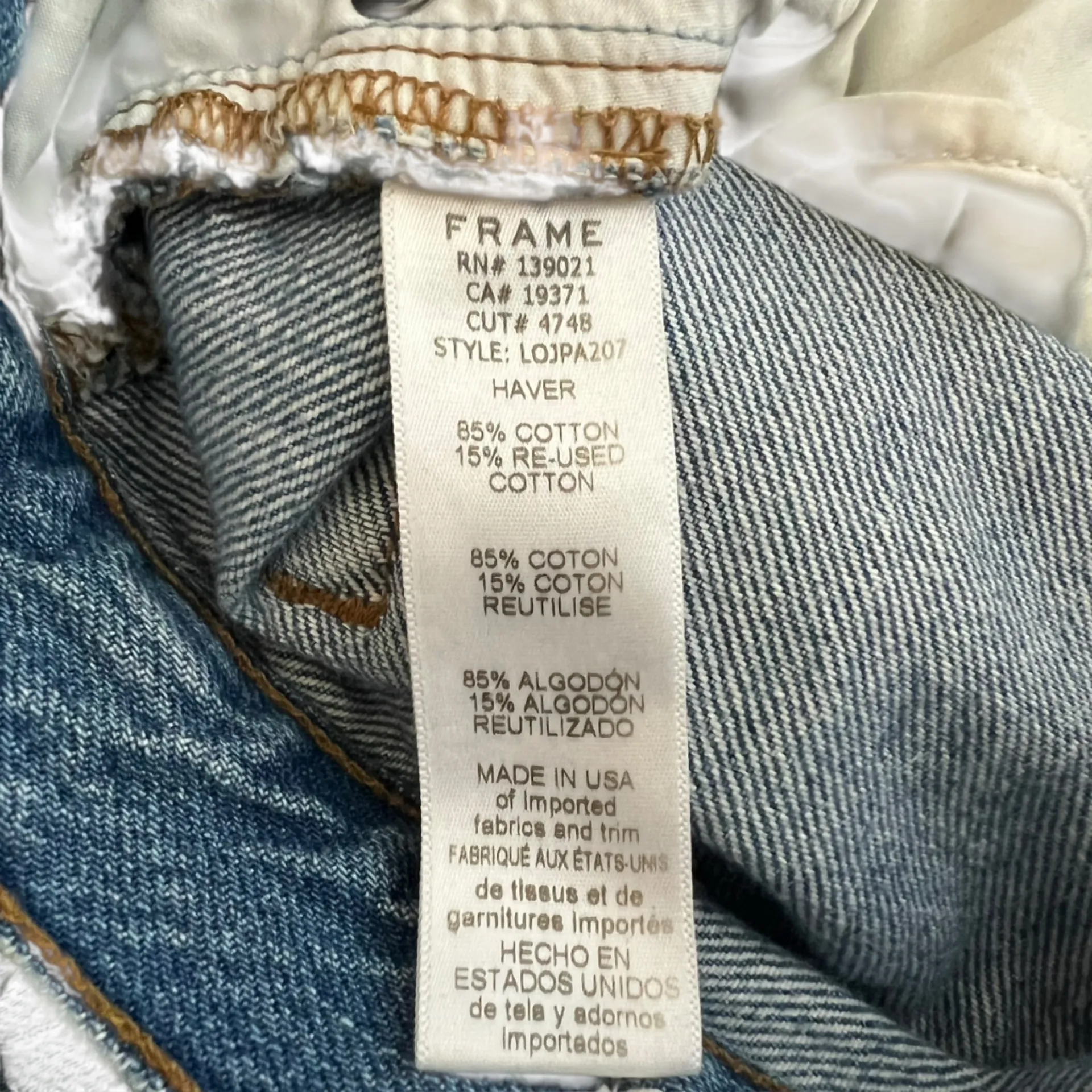 Frame Women’s Le Original Patched Straight Button Fly Blue Haver Wash Jeans 31 - Image 5