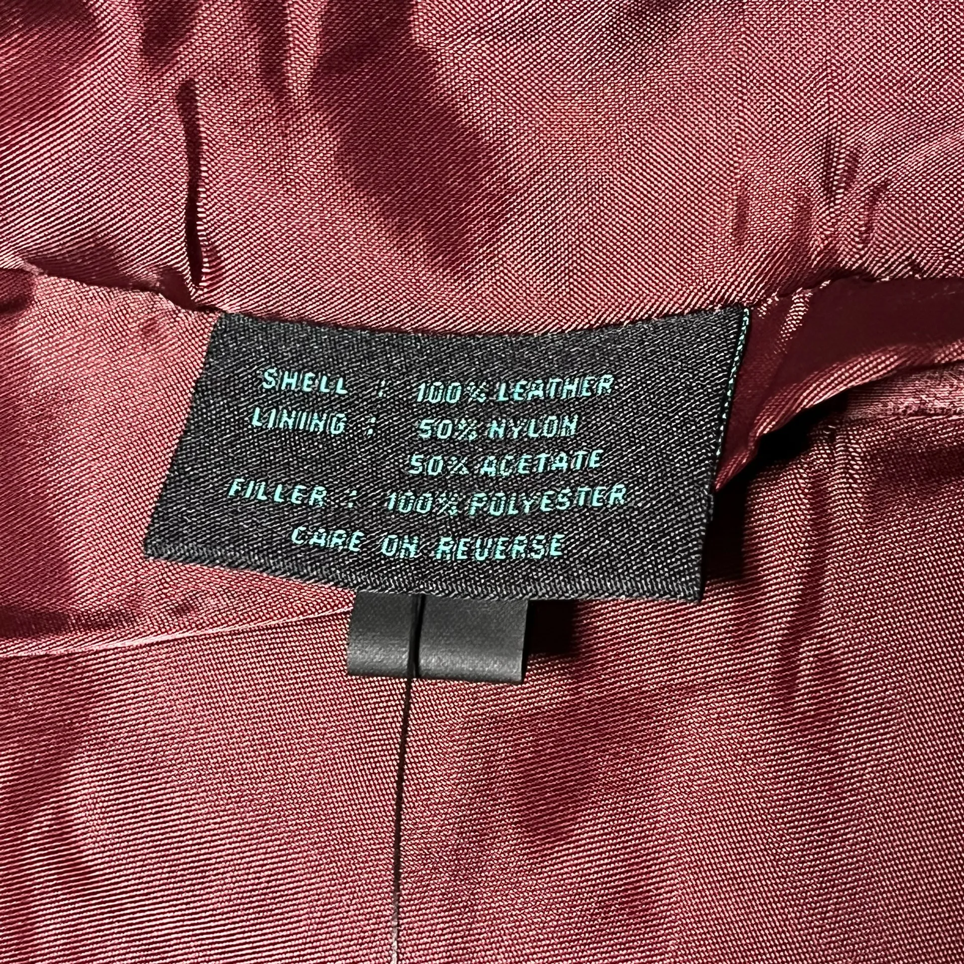 Y2K M Siena Studio Women’s Burgundy 100% Leather Quilted Jacket Red Size M - Image 4