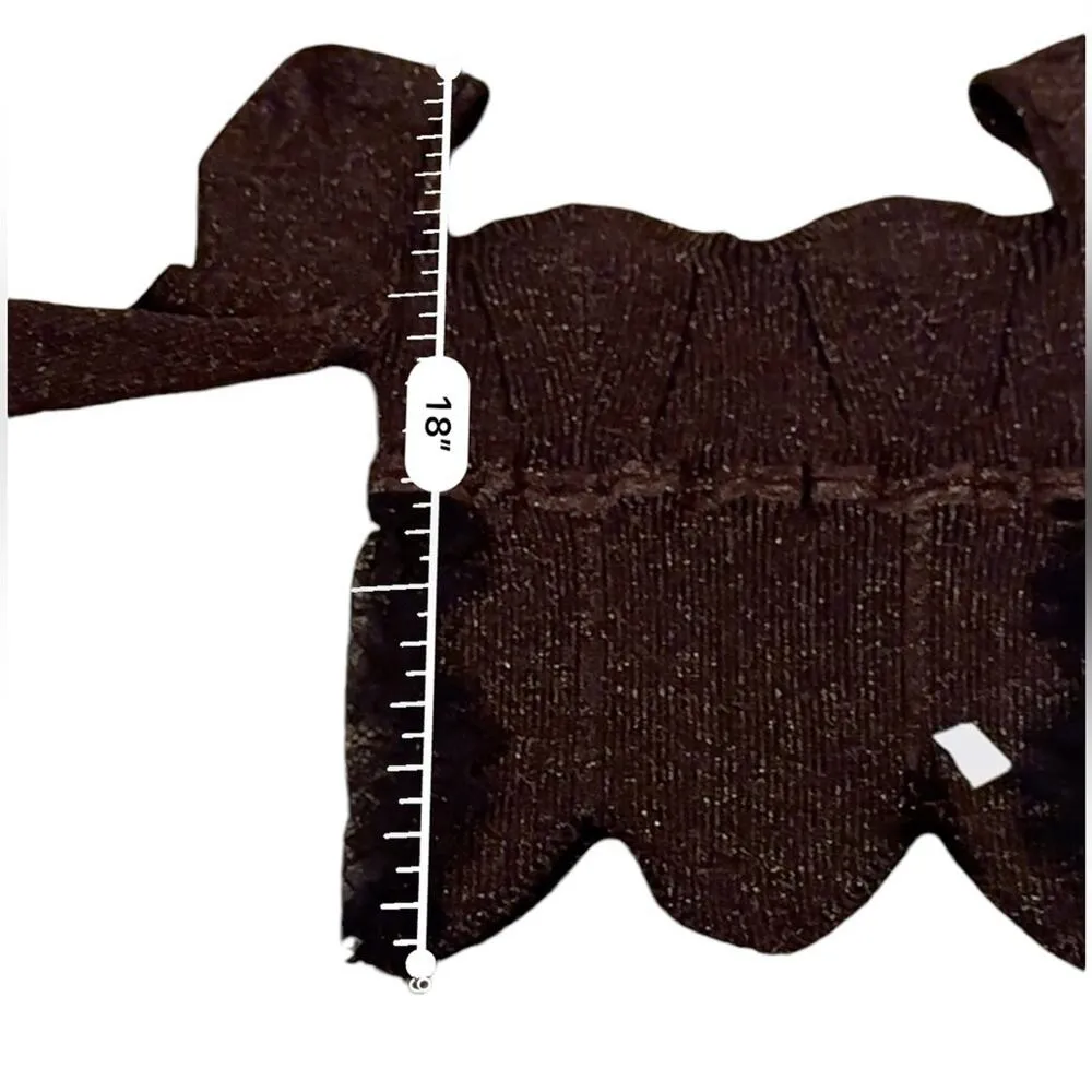 RTR‎ Elliatt Cassie Lace-Trimmed Metallic Ribbed Knit 3/4 Sleeve Top Sz L - Image 9