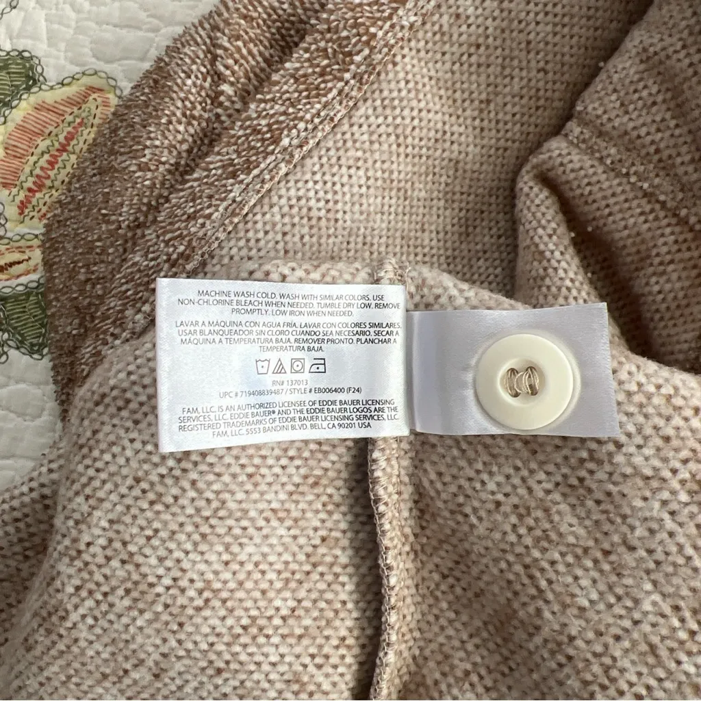 NWT Eddie Bauer Women Pullover Sweater 4 Buttons Faux Turtle Neck SM Pumice-tan - Image 7