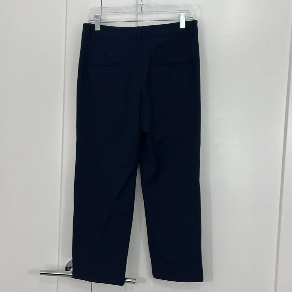 Zara XS Navy Blue Cropped Trousers with Pockets - Image 7