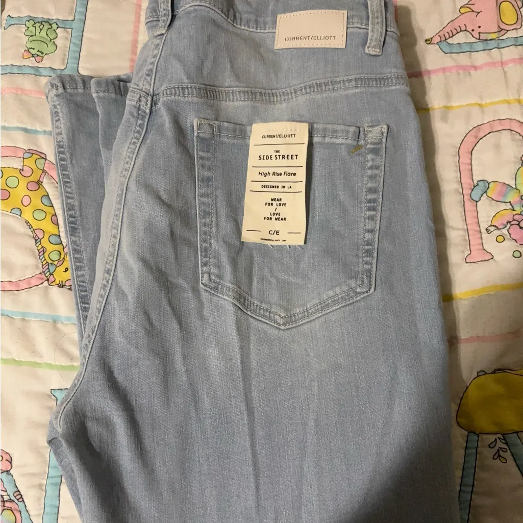 Current/Elliott Light Blue Flare Jeans - Image 7