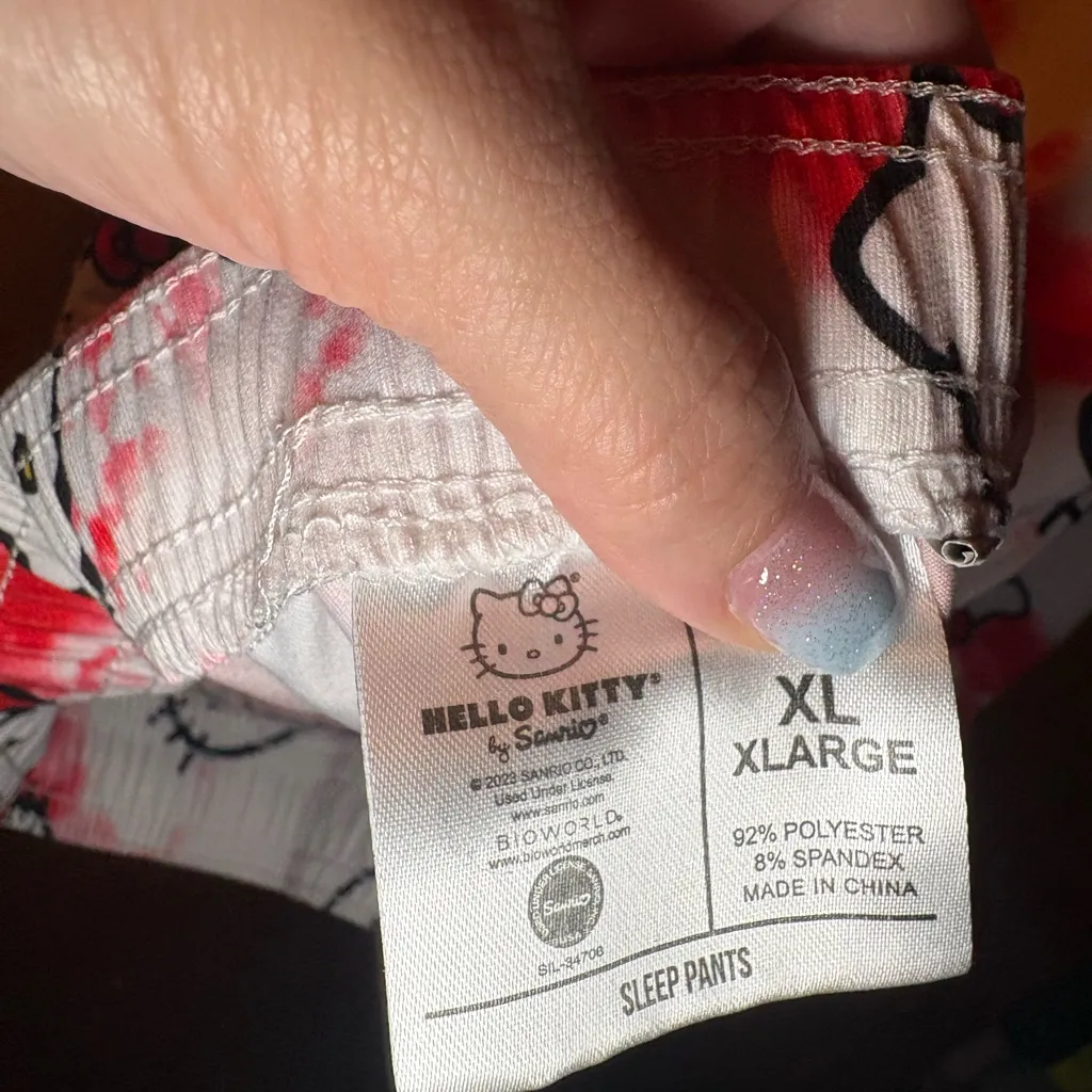 Hello kitty pajama pants unisex XL Red - Image 3