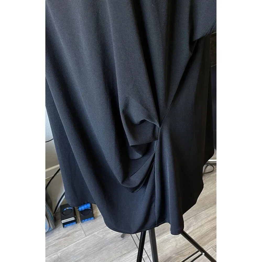 Lane Bryant Women's Blouse Size 26/28 Sz 4X  Black Front Runched Modern Trendy - Image 8